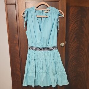 NWT - Ramy Brook Light Blue Mini Dress with Black and White Waist